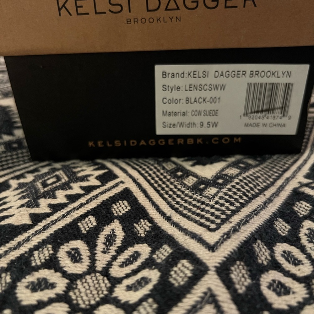 Kelsi Dagger Brooklyn Len Wide Width Loafers 9.5W Black Suede NWT - Picture 6 of 8